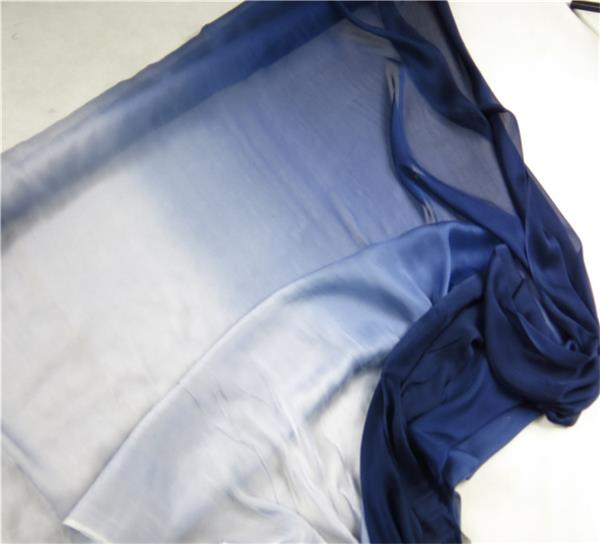 blue ombre chiffon fabric